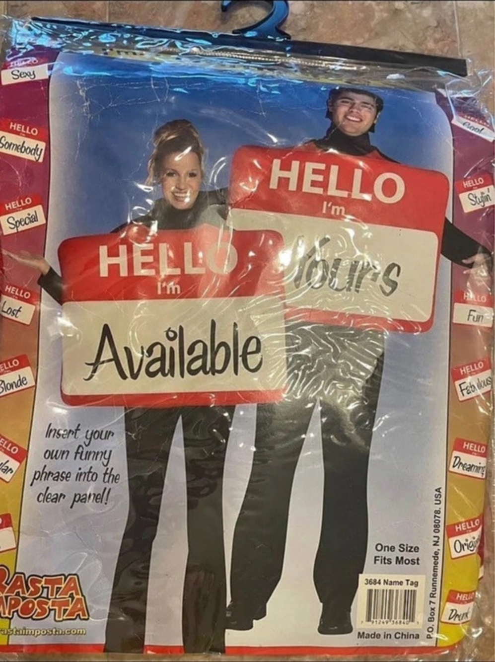Name Tag Available Couples Costume